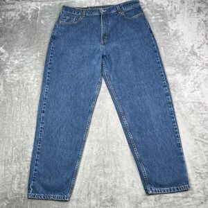 VTG Levis 560 Jeans Women 16 Short Blue Loose Fit Straight Leg Denim Made in USA